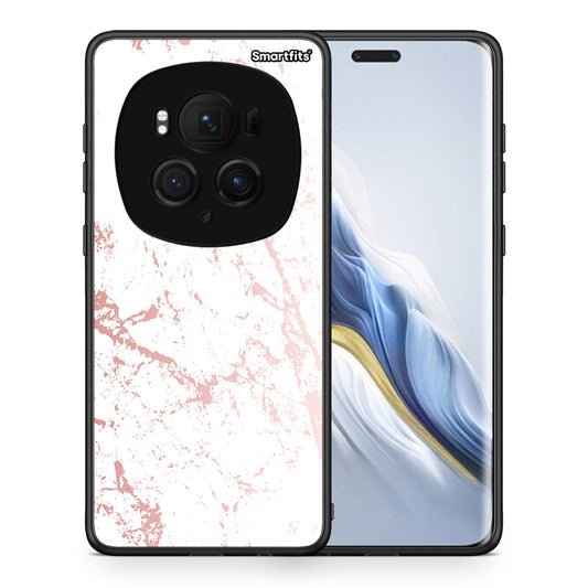 Θήκη Honor Magic6 Pro Pink Splash Marble από τη Smartfits με σχέδιο στο πίσω μέρος και μαύρο περίβλημα | Honor Magic6 Pro Pink Splash Marble case with colorful back and black bezels