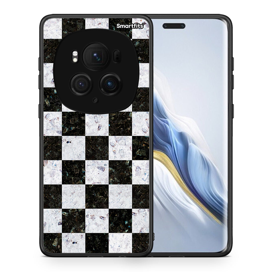Θήκη Honor Magic6 Pro Square Geometric Marble από τη Smartfits με σχέδιο στο πίσω μέρος και μαύρο περίβλημα | Honor Magic6 Pro Square Geometric Marble case with colorful back and black bezels