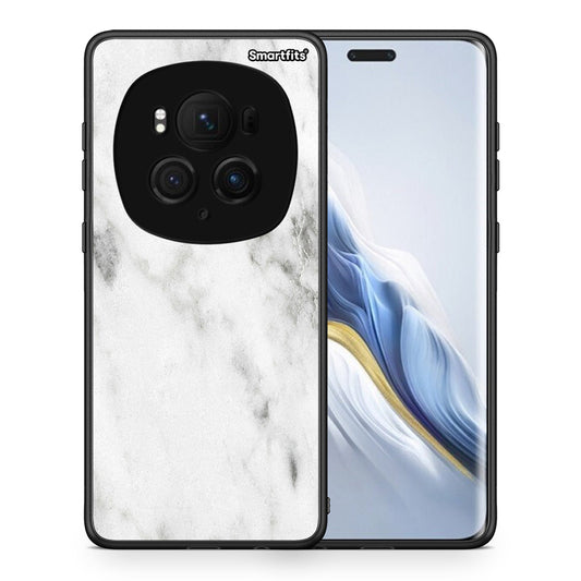 Θήκη Honor Magic6 Pro White Marble από τη Smartfits με σχέδιο στο πίσω μέρος και μαύρο περίβλημα | Honor Magic6 Pro White Marble case with colorful back and black bezels
