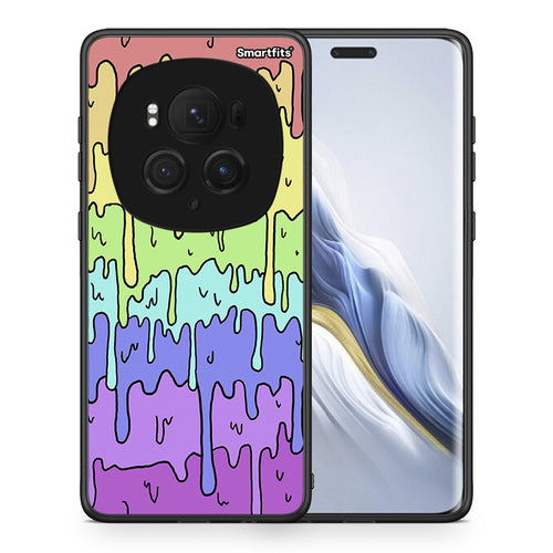 Θήκη Honor Magic6 Pro Melting Rainbow από τη Smartfits με σχέδιο στο πίσω μέρος και μαύρο περίβλημα | Honor Magic6 Pro Melting Rainbow case with colorful back and black bezels