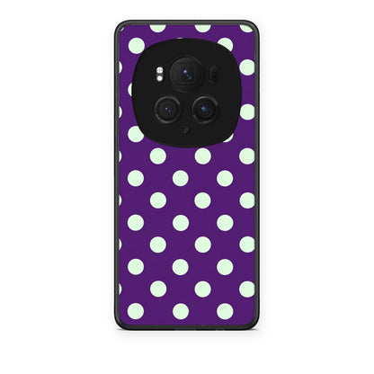 Θήκη Honor Magic6 Pro Mint Polka Dots on Purple από τη Smartfits με σχέδιο στο πίσω μέρος και μαύρο περίβλημα | Honor Magic6 Pro Mint Polka Dots on Purple case with colorful back and black bezels