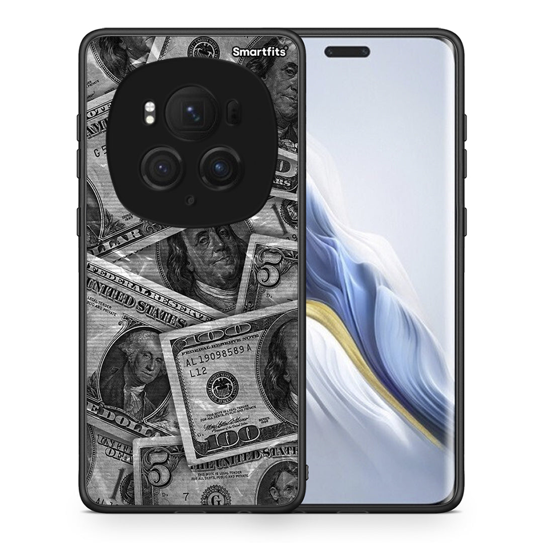 Θήκη Honor Magic6 Pro Money Dollars από τη Smartfits με σχέδιο στο πίσω μέρος και μαύρο περίβλημα | Honor Magic6 Pro Money Dollars case with colorful back and black bezels