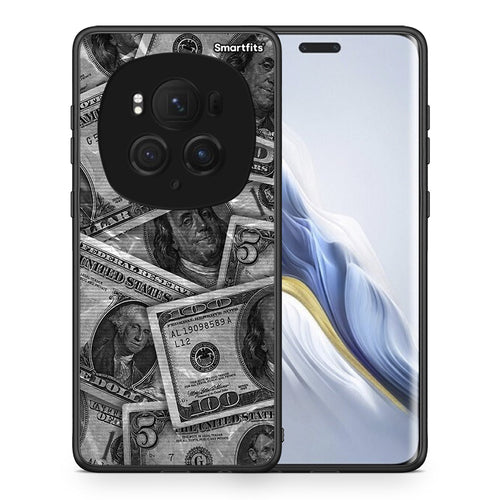 Θήκη Honor Magic6 Pro Money Dollars από τη Smartfits με σχέδιο στο πίσω μέρος και μαύρο περίβλημα | Honor Magic6 Pro Money Dollars case with colorful back and black bezels