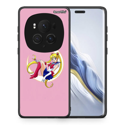 Θήκη Honor Magic6 Pro Moon Girl από τη Smartfits με σχέδιο στο πίσω μέρος και μαύρο περίβλημα | Honor Magic6 Pro Moon Girl case with colorful back and black bezels