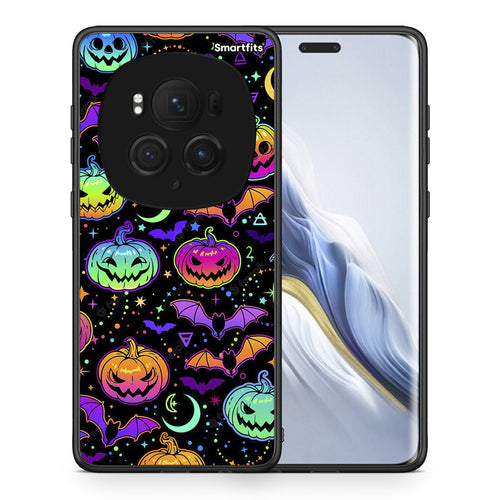 Θήκη Honor Magic6 Pro Neon Halloween από τη Smartfits με σχέδιο στο πίσω μέρος και μαύρο περίβλημα | Honor Magic6 Pro Neon Halloween case with colorful back and black bezels