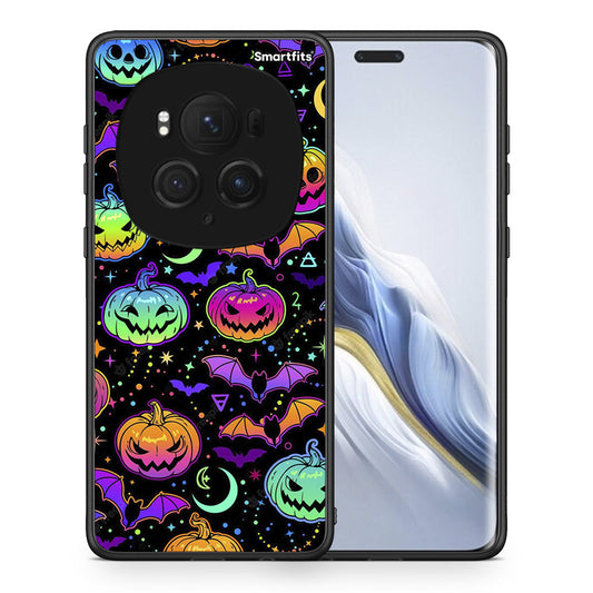 Θήκη Honor Magic6 Pro Neon Halloween από τη Smartfits με σχέδιο στο πίσω μέρος και μαύρο περίβλημα | Honor Magic6 Pro Neon Halloween case with colorful back and black bezels