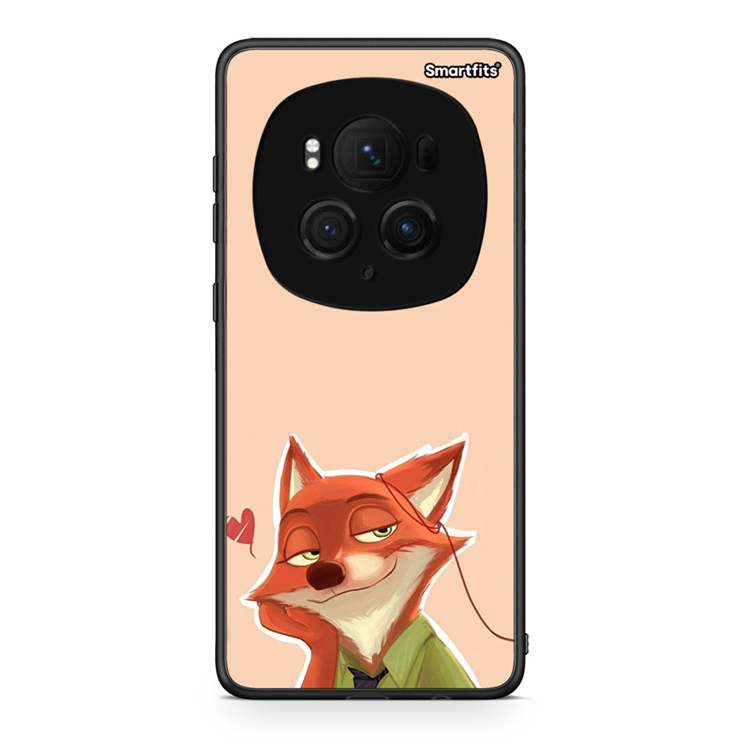 Honor Magic6 Pro Nick Wilde And Judy Hopps Love 1 θήκη από τη Smartfits με σχέδιο στο πίσω μέρος και μαύρο περίβλημα | Smartphone case with colorful back and black bezels by Smartfits