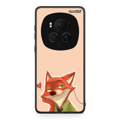 Honor Magic6 Pro Nick Wilde And Judy Hopps Love 1 θήκη από τη Smartfits με σχέδιο στο πίσω μέρος και μαύρο περίβλημα | Smartphone case with colorful back and black bezels by Smartfits