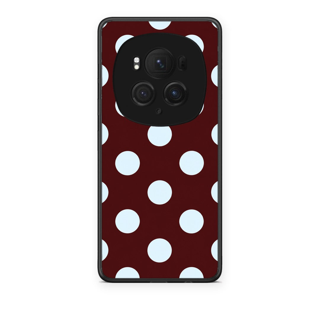 Θήκη Honor Magic6 Pro Pale Blue Large Polka Dots on Burgundy από τη Smartfits με σχέδιο στο πίσω μέρος και μαύρο περίβλημα | Honor Magic6 Pro Pale Blue Large Polka Dots on Burgundy case with colorful back and black bezels