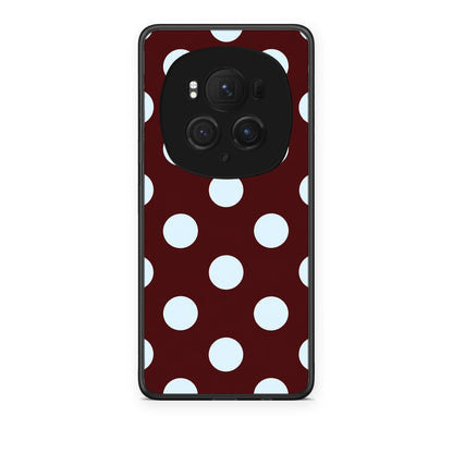 Θήκη Honor Magic6 Pro Pale Blue Large Polka Dots on Burgundy από τη Smartfits με σχέδιο στο πίσω μέρος και μαύρο περίβλημα | Honor Magic6 Pro Pale Blue Large Polka Dots on Burgundy case with colorful back and black bezels