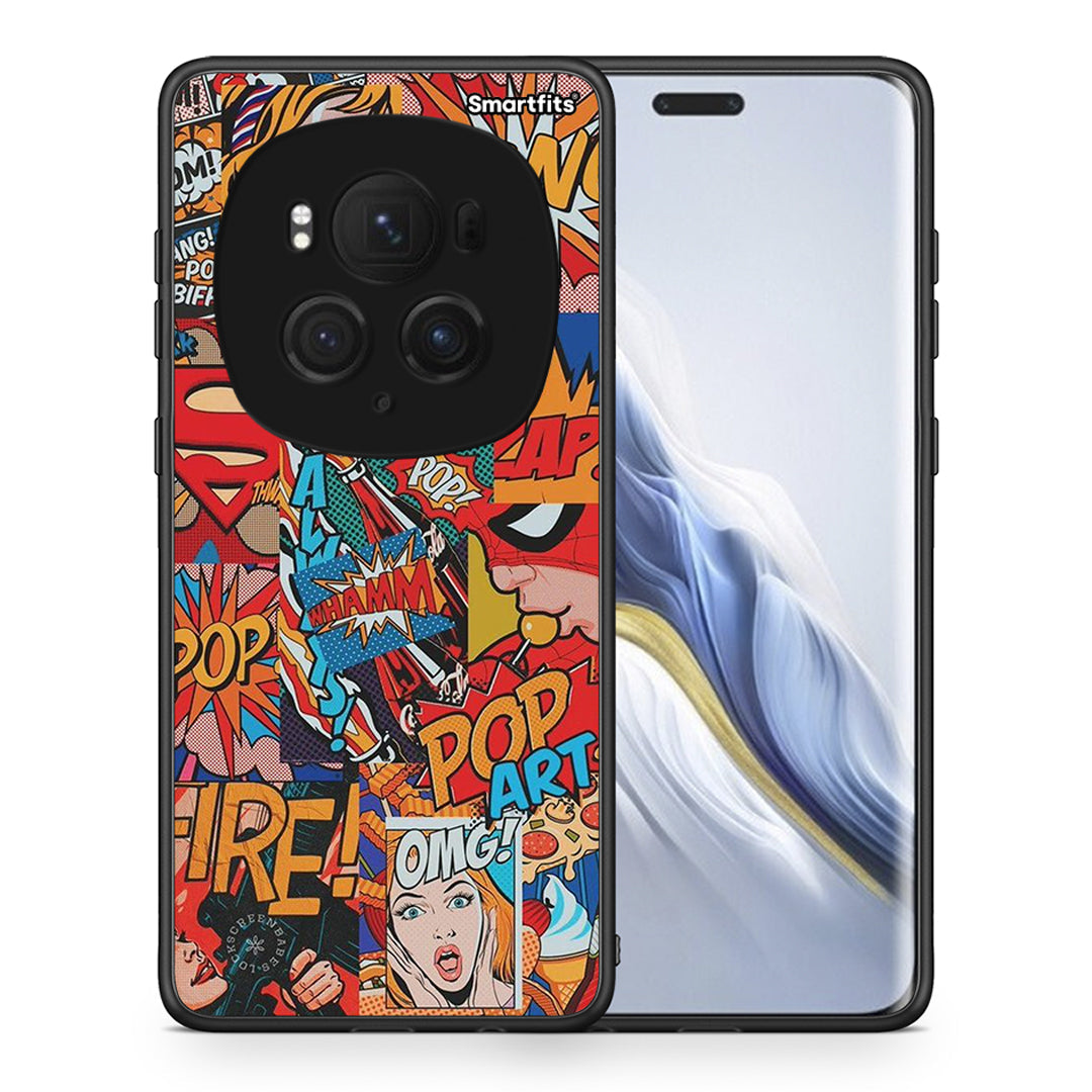 Θήκη Honor Magic6 Pro PopArt OMG από τη Smartfits με σχέδιο στο πίσω μέρος και μαύρο περίβλημα | Honor Magic6 Pro PopArt OMG case with colorful back and black bezels