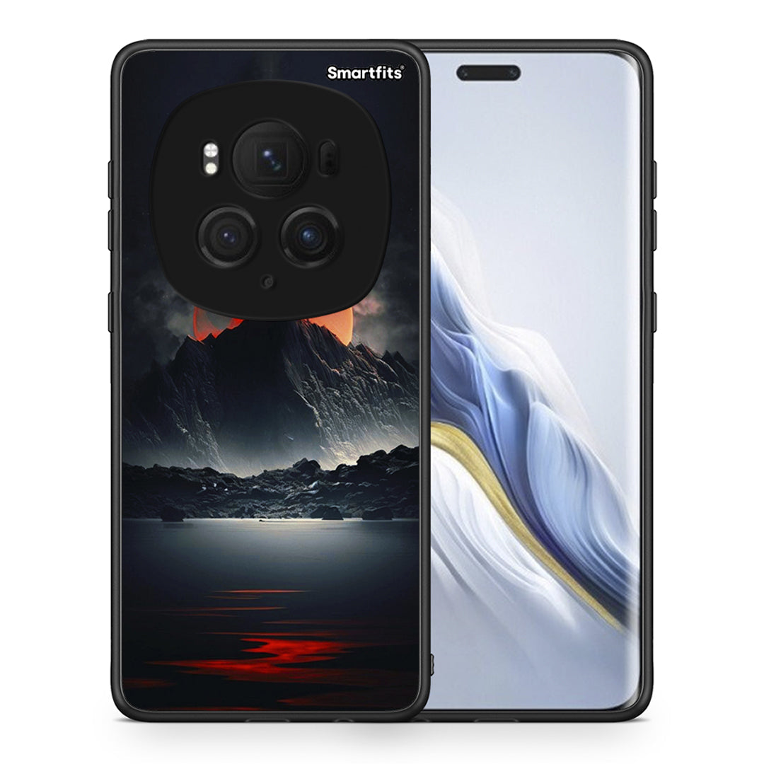 Θήκη Honor Magic6 Pro Red Full Moon από τη Smartfits με σχέδιο στο πίσω μέρος και μαύρο περίβλημα | Honor Magic6 Pro Red Full Moon case with colorful back and black bezels