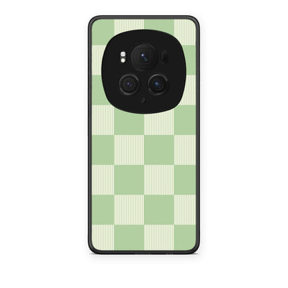 Θήκη Honor Magic6 Pro Sage and Cream Striped Checks από τη Smartfits με σχέδιο στο πίσω μέρος και μαύρο περίβλημα | Honor Magic6 Pro Sage and Cream Striped Checks case with colorful back and black bezels