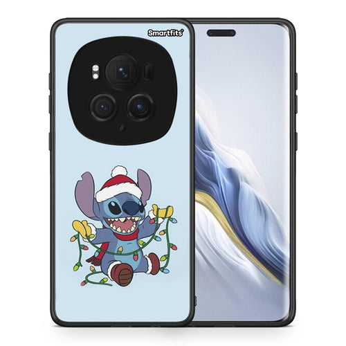 Θήκη Honor Magic6 Pro Santa Stich από τη Smartfits με σχέδιο στο πίσω μέρος και μαύρο περίβλημα | Honor Magic6 Pro Santa Stich case with colorful back and black bezels