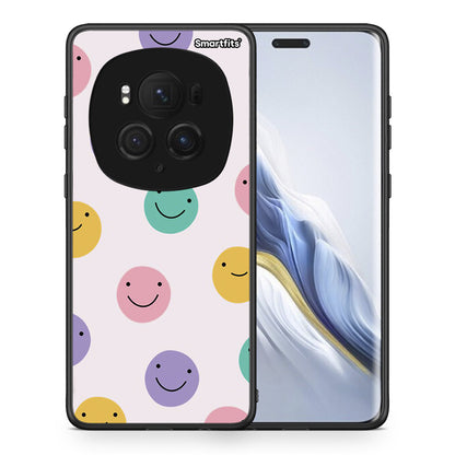Θήκη Honor Magic6 Pro Smiley Faces από τη Smartfits με σχέδιο στο πίσω μέρος και μαύρο περίβλημα | Honor Magic6 Pro Smiley Faces case with colorful back and black bezels