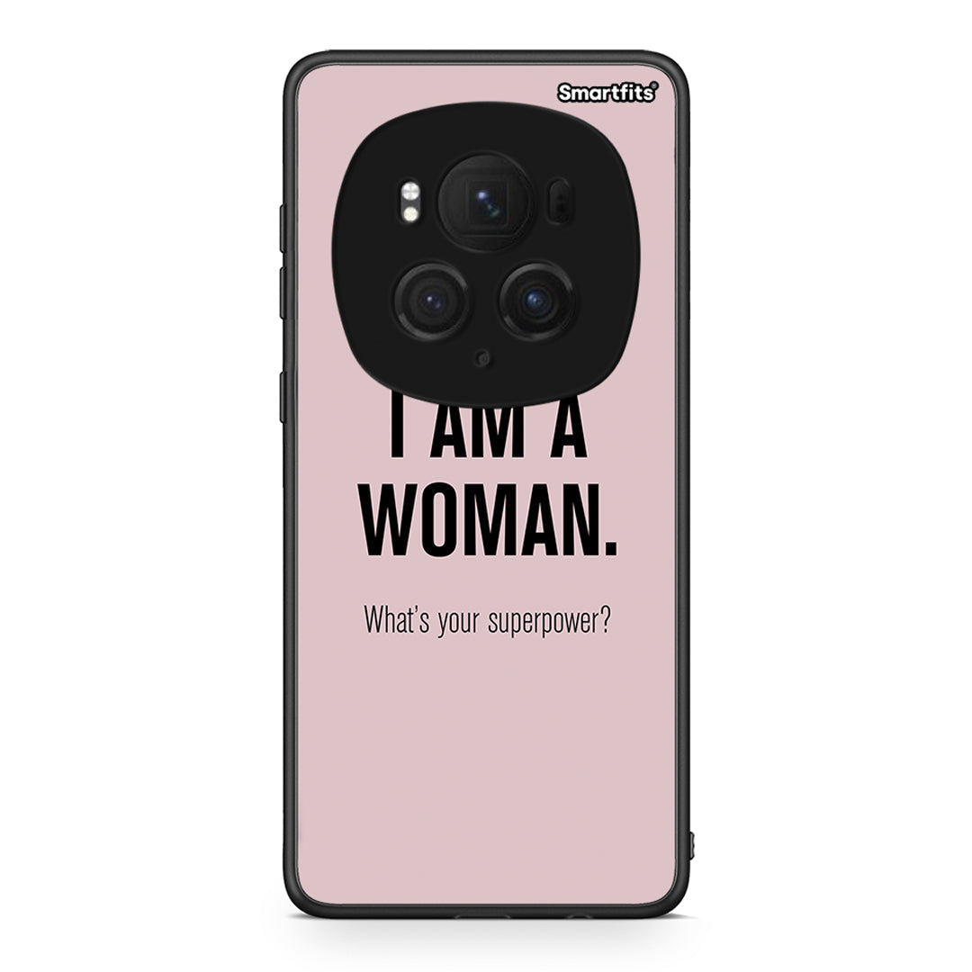 Honor Magic6 Pro Superpower Woman θήκη από τη Smartfits με σχέδιο στο πίσω μέρος και μαύρο περίβλημα | Smartphone case with colorful back and black bezels by Smartfits