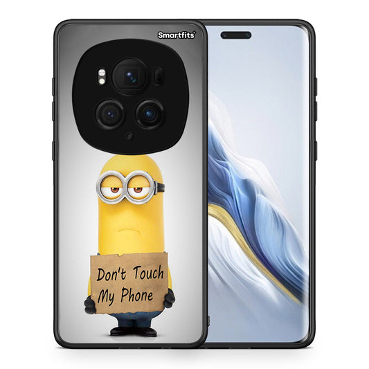 Θήκη Honor Magic6 Pro Minion Text από τη Smartfits με σχέδιο στο πίσω μέρος και μαύρο περίβλημα | Honor Magic6 Pro Minion Text case with colorful back and black bezels