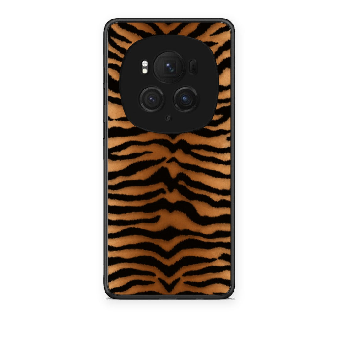 Θήκη Honor Magic6 Pro Tiger Print Orange and Black από τη Smartfits με σχέδιο στο πίσω μέρος και μαύρο περίβλημα | Honor Magic6 Pro Tiger Print Orange and Black case with colorful back and black bezels
