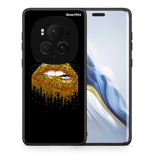 Θήκη Honor Magic6 Pro Golden Valentine από τη Smartfits με σχέδιο στο πίσω μέρος και μαύρο περίβλημα | Honor Magic6 Pro Golden Valentine case with colorful back and black bezels