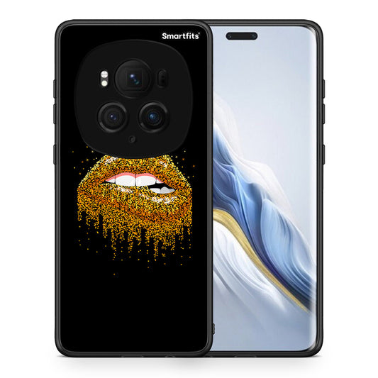 Θήκη Honor Magic6 Pro Golden Valentine από τη Smartfits με σχέδιο στο πίσω μέρος και μαύρο περίβλημα | Honor Magic6 Pro Golden Valentine case with colorful back and black bezels