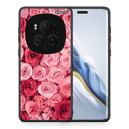 Θήκη Honor Magic6 Pro RoseGarden Valentine από τη Smartfits με σχέδιο στο πίσω μέρος και μαύρο περίβλημα | Honor Magic6 Pro RoseGarden Valentine case with colorful back and black bezels