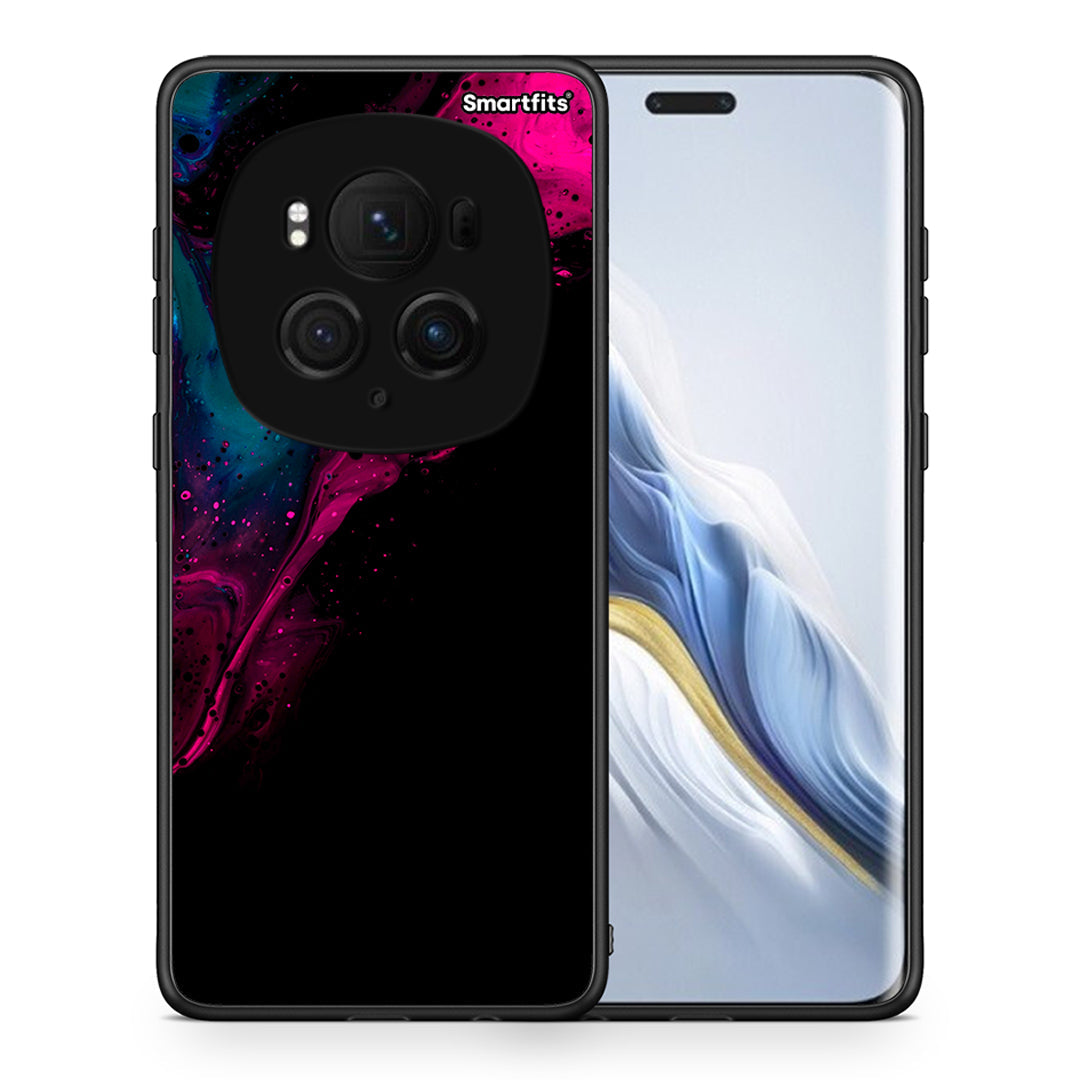 Θήκη Honor Magic6 Pro Pink Black Watercolor από τη Smartfits με σχέδιο στο πίσω μέρος και μαύρο περίβλημα | Honor Magic6 Pro Pink Black Watercolor case with colorful back and black bezels