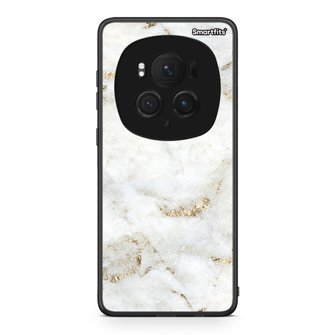 Honor Magic6 Pro White Gold Marble θήκη από τη Smartfits με σχέδιο στο πίσω μέρος και μαύρο περίβλημα | Smartphone case with colorful back and black bezels by Smartfits
