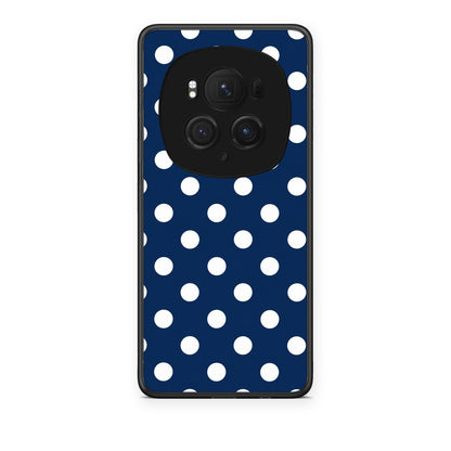 Θήκη Honor Magic6 Pro White Large Polka Dots on Navy από τη Smartfits με σχέδιο στο πίσω μέρος και μαύρο περίβλημα | Honor Magic6 Pro White Large Polka Dots on Navy case with colorful back and black bezels