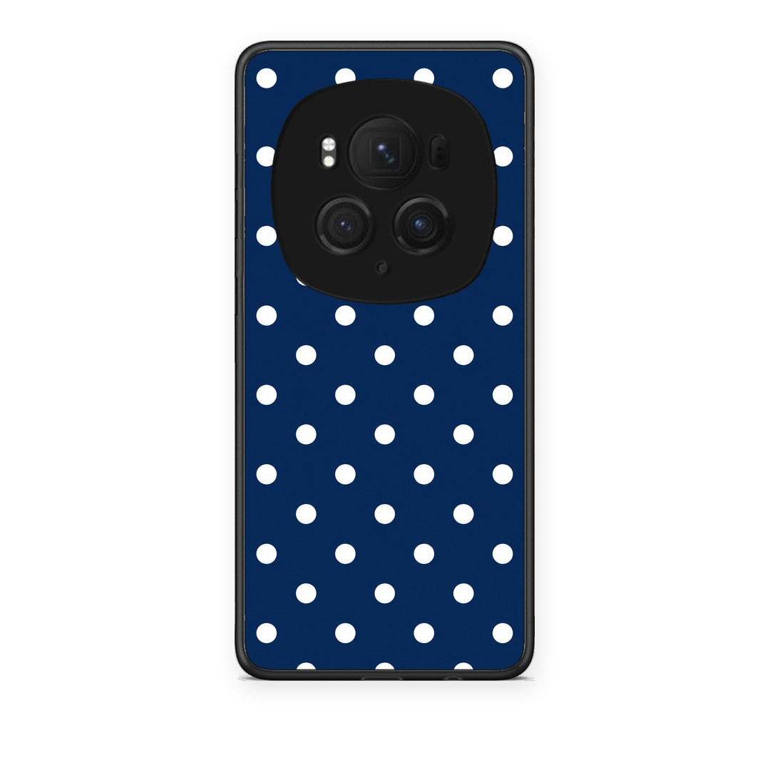 Θήκη Honor Magic6 Pro White Small Polka Dots on Navy από τη Smartfits με σχέδιο στο πίσω μέρος και μαύρο περίβλημα | Honor Magic6 Pro White Small Polka Dots on Navy case with colorful back and black bezels