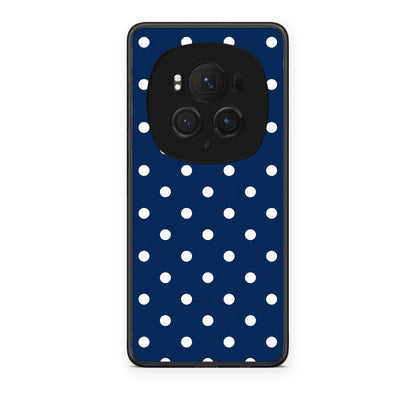 Θήκη Honor Magic6 Pro White Small Polka Dots on Navy από τη Smartfits με σχέδιο στο πίσω μέρος και μαύρο περίβλημα | Honor Magic6 Pro White Small Polka Dots on Navy case with colorful back and black bezels