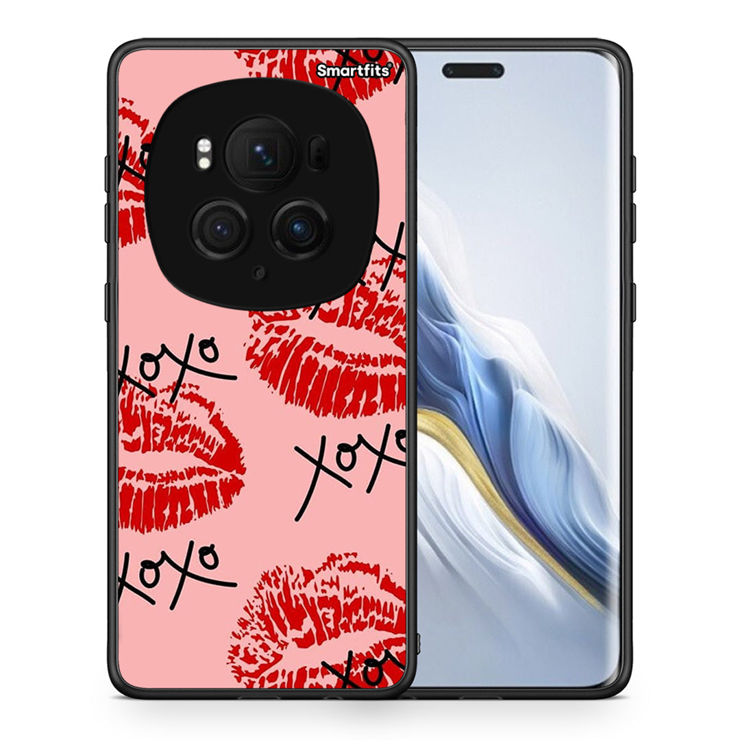 Θήκη Honor Magic6 Pro XOXO Lips από τη Smartfits με σχέδιο στο πίσω μέρος και μαύρο περίβλημα | Honor Magic6 Pro XOXO Lips case with colorful back and black bezels