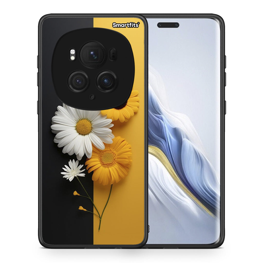 Θήκη Honor Magic6 Pro Yellow Daisies από τη Smartfits με σχέδιο στο πίσω μέρος και μαύρο περίβλημα | Honor Magic6 Pro Yellow Daisies case with colorful back and black bezels