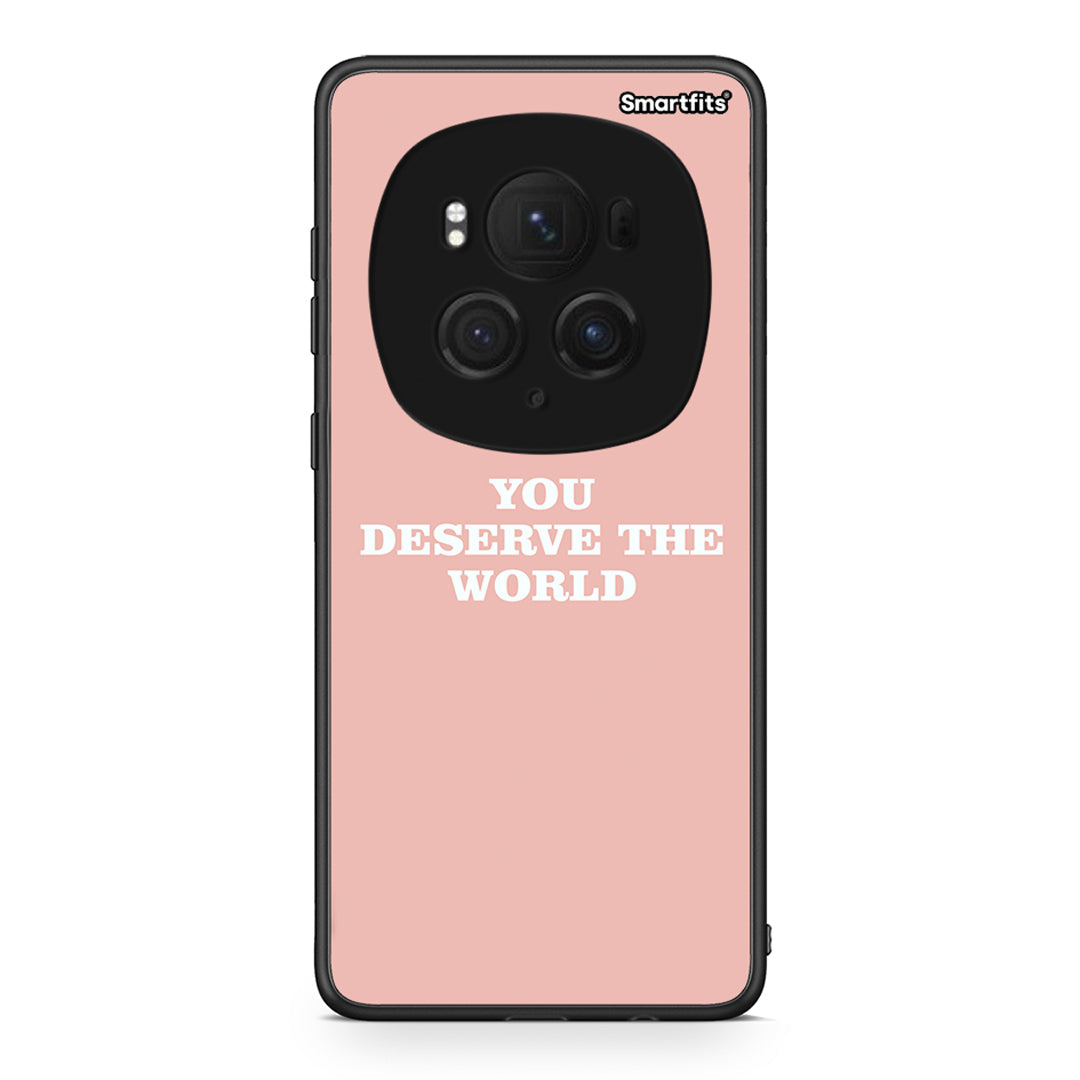 Honor Magic6 Pro You Deserve The World Θήκη Αγίου Βαλεντίνου από τη Smartfits με σχέδιο στο πίσω μέρος και μαύρο περίβλημα | Smartphone case with colorful back and black bezels by Smartfits