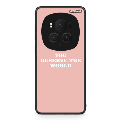 Honor Magic6 Pro You Deserve The World Θήκη Αγίου Βαλεντίνου από τη Smartfits με σχέδιο στο πίσω μέρος και μαύρο περίβλημα | Smartphone case with colorful back and black bezels by Smartfits
