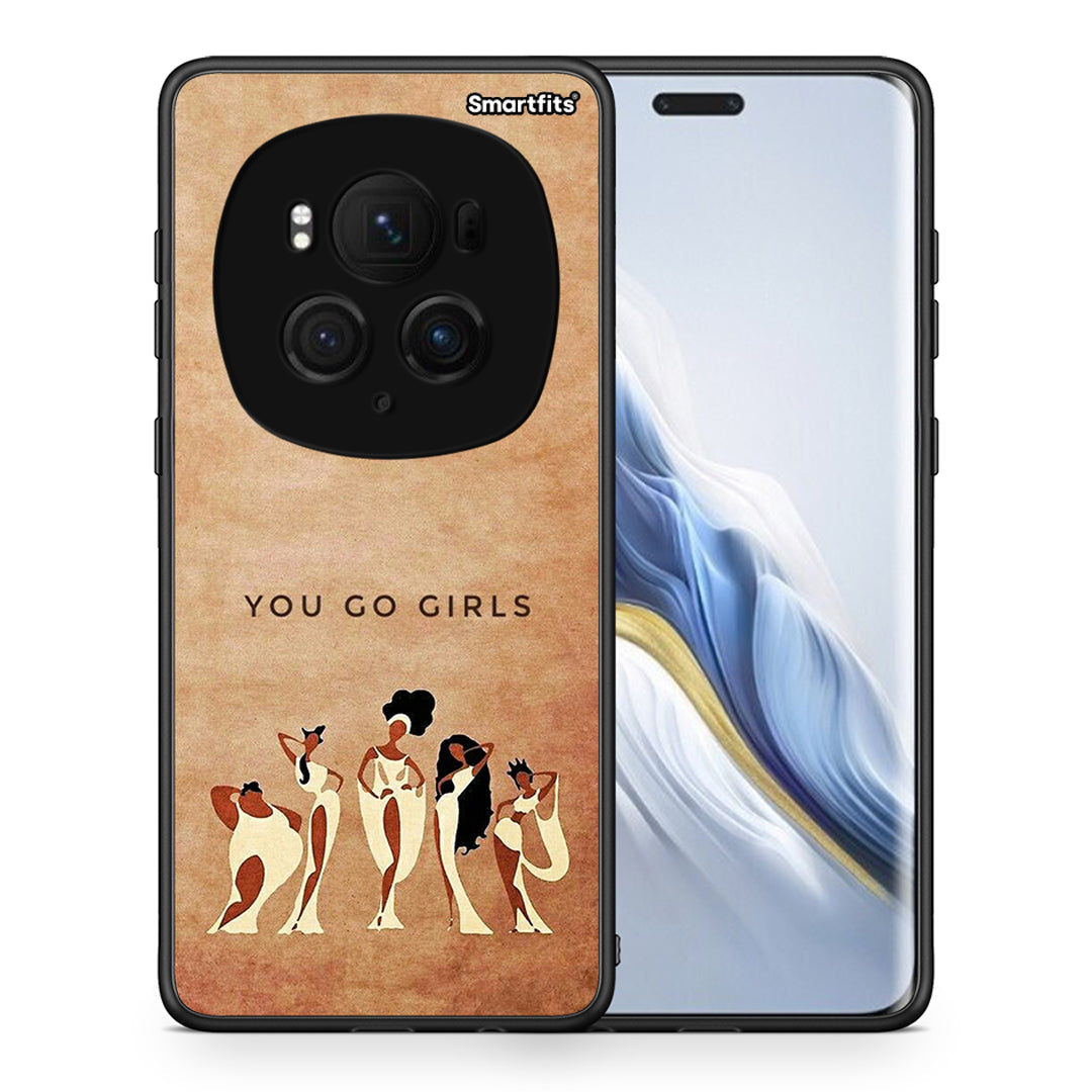 Θήκη Honor Magic6 Pro You Go Girl από τη Smartfits με σχέδιο στο πίσω μέρος και μαύρο περίβλημα | Honor Magic6 Pro You Go Girl case with colorful back and black bezels