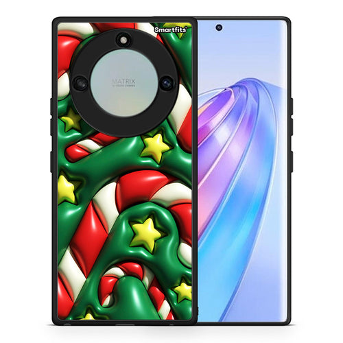 Θήκη Honor X40 Christmas Bubbles από τη Smartfits με σχέδιο στο πίσω μέρος και μαύρο περίβλημα | Honor X40 Christmas Bubbles case with colorful back and black bezels