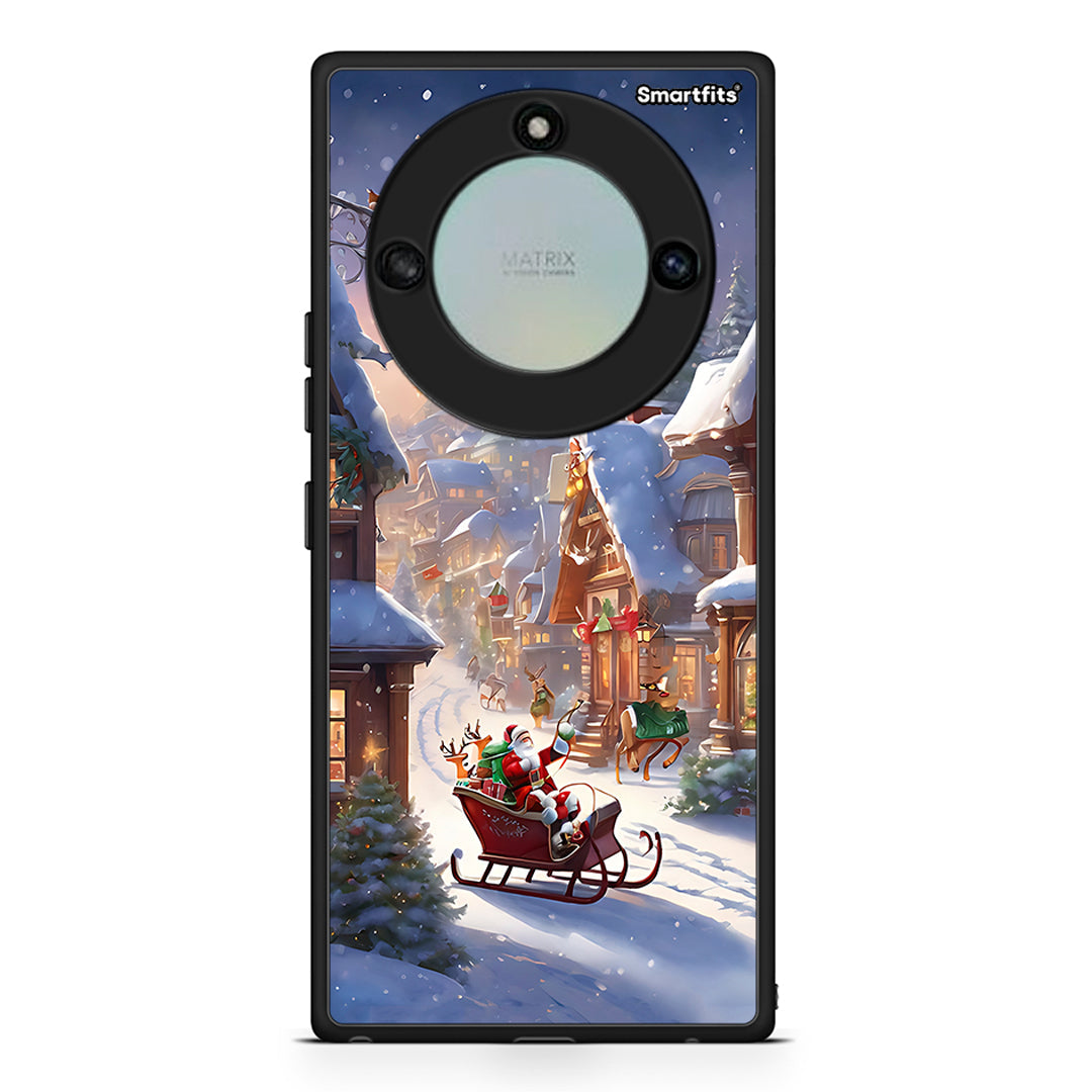 Honor X40 Christmas Snow θήκη από τη Smartfits με σχέδιο στο πίσω μέρος και μαύρο περίβλημα | Smartphone case with colorful back and black bezels by Smartfits
