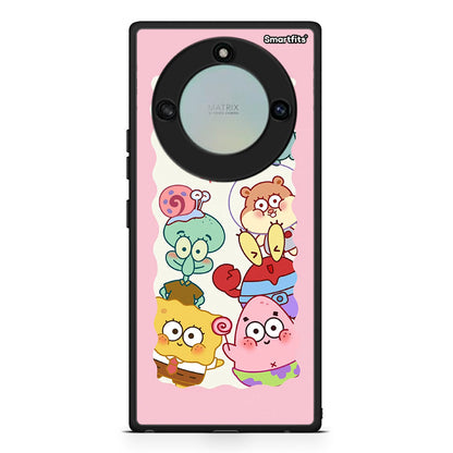 Honor X40 Cute Companion θήκη από τη Smartfits με σχέδιο στο πίσω μέρος και μαύρο περίβλημα | Smartphone case with colorful back and black bezels by Smartfits