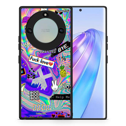 Θήκη Honor X40 Game Over από τη Smartfits με σχέδιο στο πίσω μέρος και μαύρο περίβλημα | Honor X40 Game Over case with colorful back and black bezels