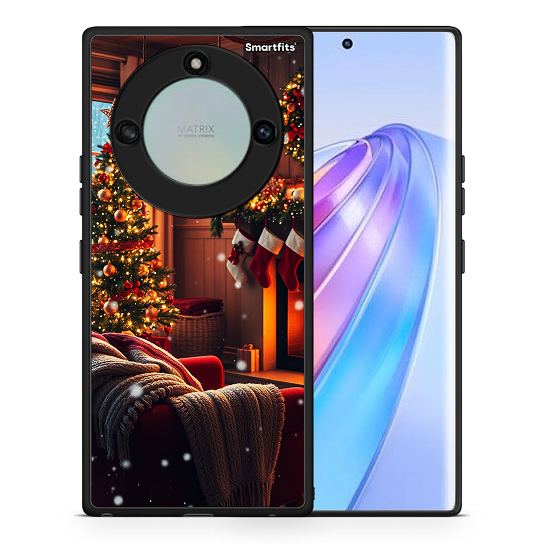Θήκη Honor X40 Home For Christmas από τη Smartfits με σχέδιο στο πίσω μέρος και μαύρο περίβλημα | Honor X40 Home For Christmas case with colorful back and black bezels
