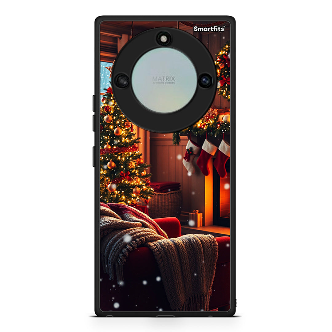 Honor X40 Home For Christmas θήκη από τη Smartfits με σχέδιο στο πίσω μέρος και μαύρο περίβλημα | Smartphone case with colorful back and black bezels by Smartfits