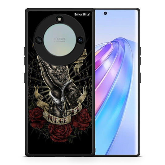 Θήκη Honor X40 Judge By God από τη Smartfits με σχέδιο στο πίσω μέρος και μαύρο περίβλημα | Honor X40 Judge By God case with colorful back and black bezels