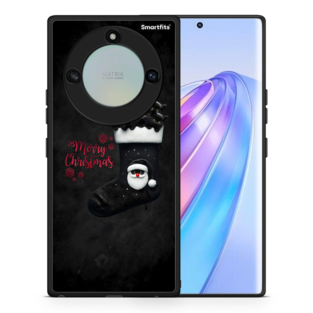 Θήκη Honor X40 Merry Cat Christmas από τη Smartfits με σχέδιο στο πίσω μέρος και μαύρο περίβλημα | Honor X40 Merry Cat Christmas case with colorful back and black bezels