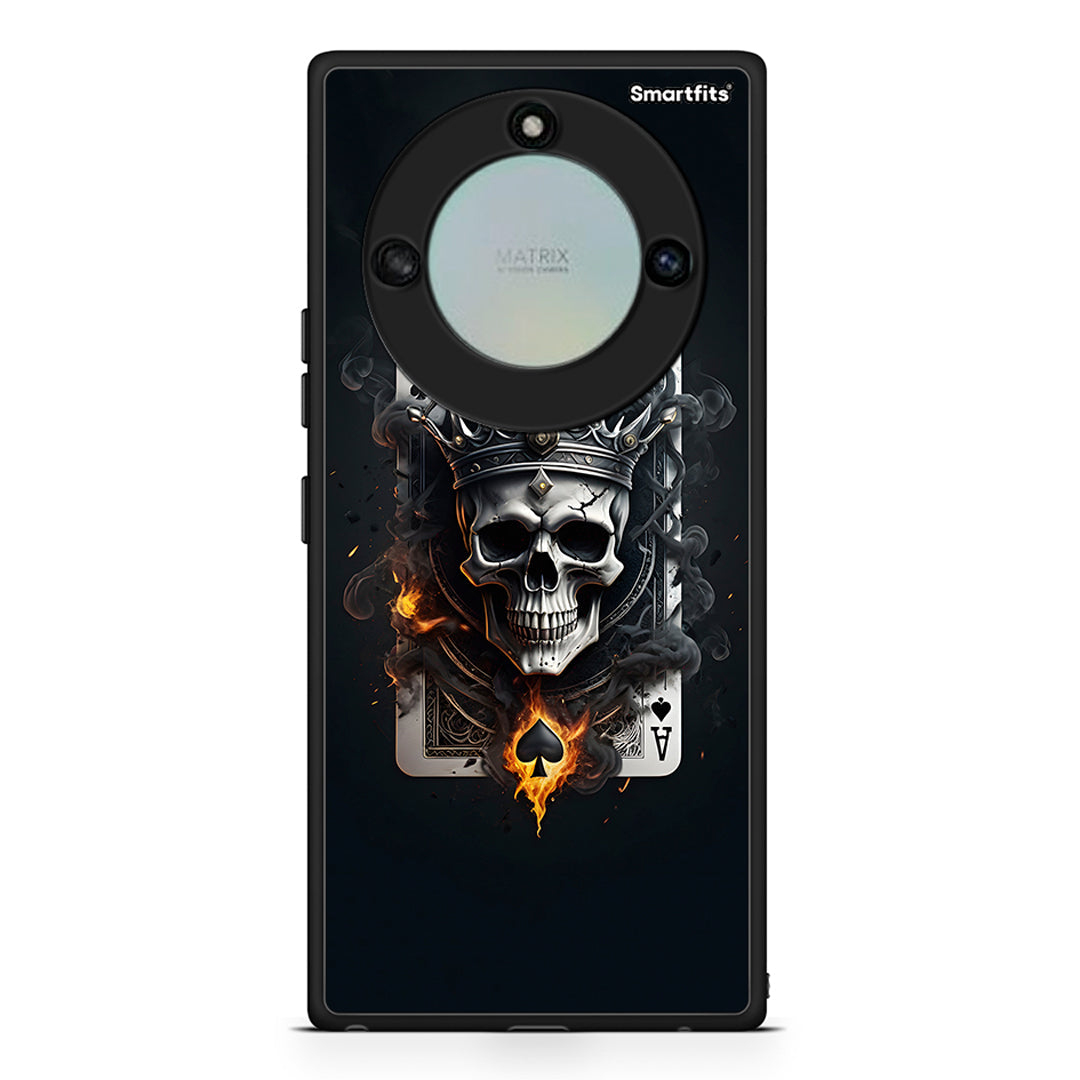 Honor X40 Skull King Ace θήκη από τη Smartfits με σχέδιο στο πίσω μέρος και μαύρο περίβλημα | Smartphone case with colorful back and black bezels by Smartfits