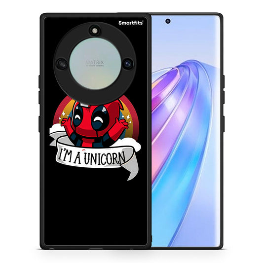 Θήκη Honor X40 Unicorn Deadpool από τη Smartfits με σχέδιο στο πίσω μέρος και μαύρο περίβλημα | Honor X40 Unicorn Deadpool case with colorful back and black bezels