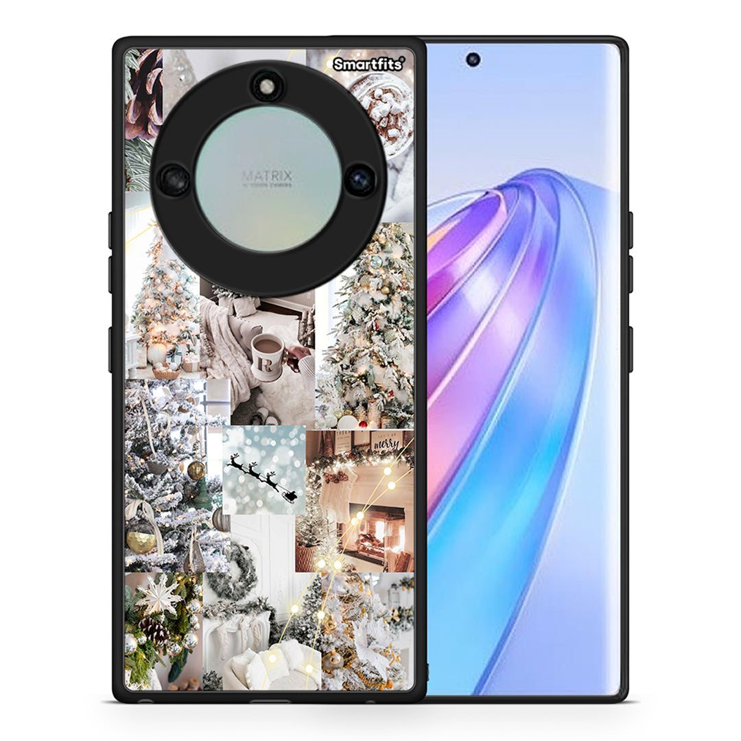 Θήκη Honor X40 White Christmas από τη Smartfits με σχέδιο στο πίσω μέρος και μαύρο περίβλημα | Honor X40 White Christmas case with colorful back and black bezels