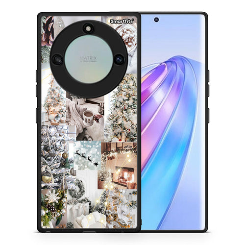 Θήκη Honor X40 White Christmas από τη Smartfits με σχέδιο στο πίσω μέρος και μαύρο περίβλημα | Honor X40 White Christmas case with colorful back and black bezels