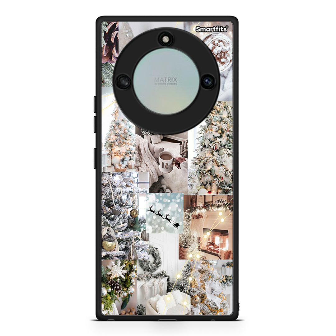 Honor X40 White Christmas θήκη από τη Smartfits με σχέδιο στο πίσω μέρος και μαύρο περίβλημα | Smartphone case with colorful back and black bezels by Smartfits