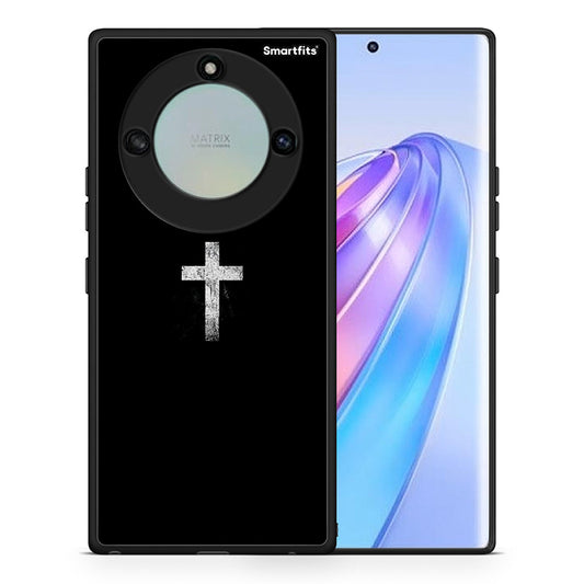 Θήκη Honor X40 White Cross από τη Smartfits με σχέδιο στο πίσω μέρος και μαύρο περίβλημα | Honor X40 White Cross case with colorful back and black bezels
