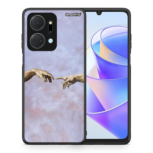 Θήκη Honor X7a Adam Hand από τη Smartfits με σχέδιο στο πίσω μέρος και μαύρο περίβλημα | Honor X7a Adam Hand case with colorful back and black bezels